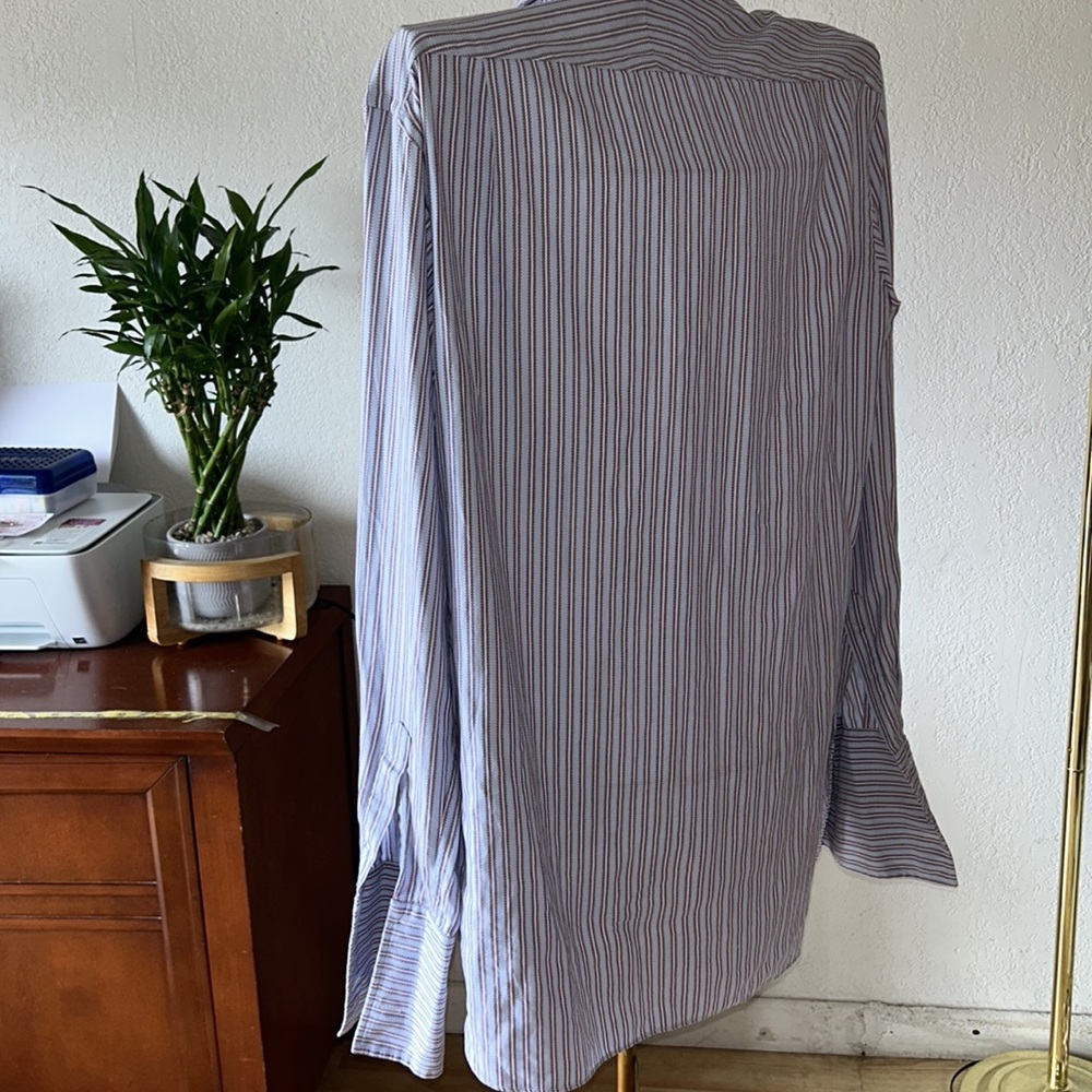 THOMAS PINK prestige Mens shirt pruple stripes size 15 1/2 - Picture 7 of 7